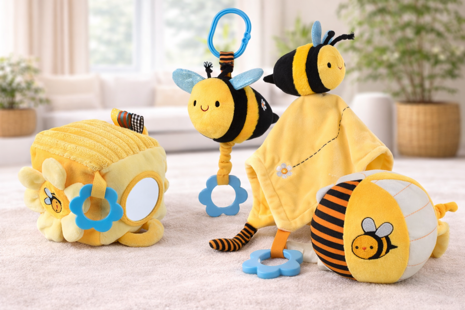 SNUGGLE BUDDY HUNNY BEE PLUSH GIFT SET – 4 PIECE