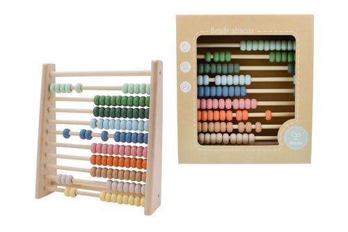 100-bead wooden abacus for early counting, addition and pattern recognition — screen-free maths play.