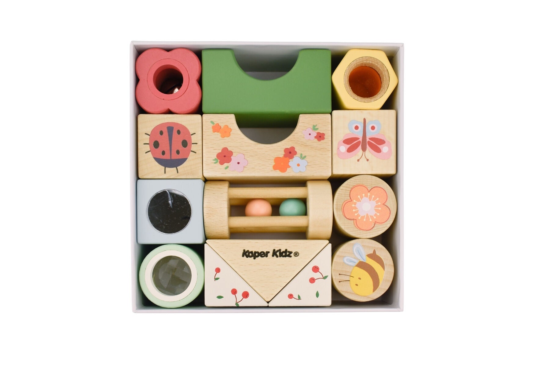 WOODEN SPRING INSECT ACTIVITY BLOCKS 14PCS