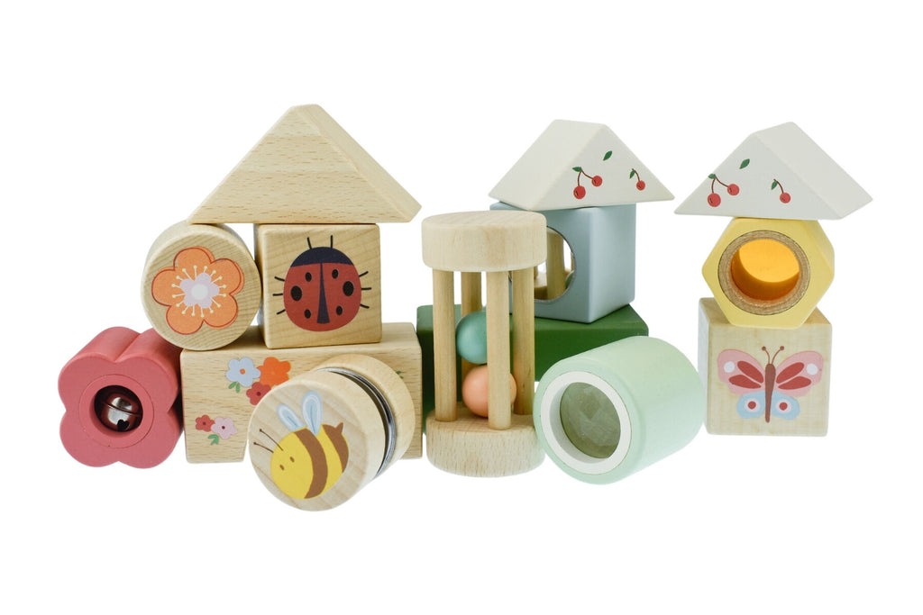 WOODEN SPRING INSECT ACTIVITY BLOCKS 14PCS