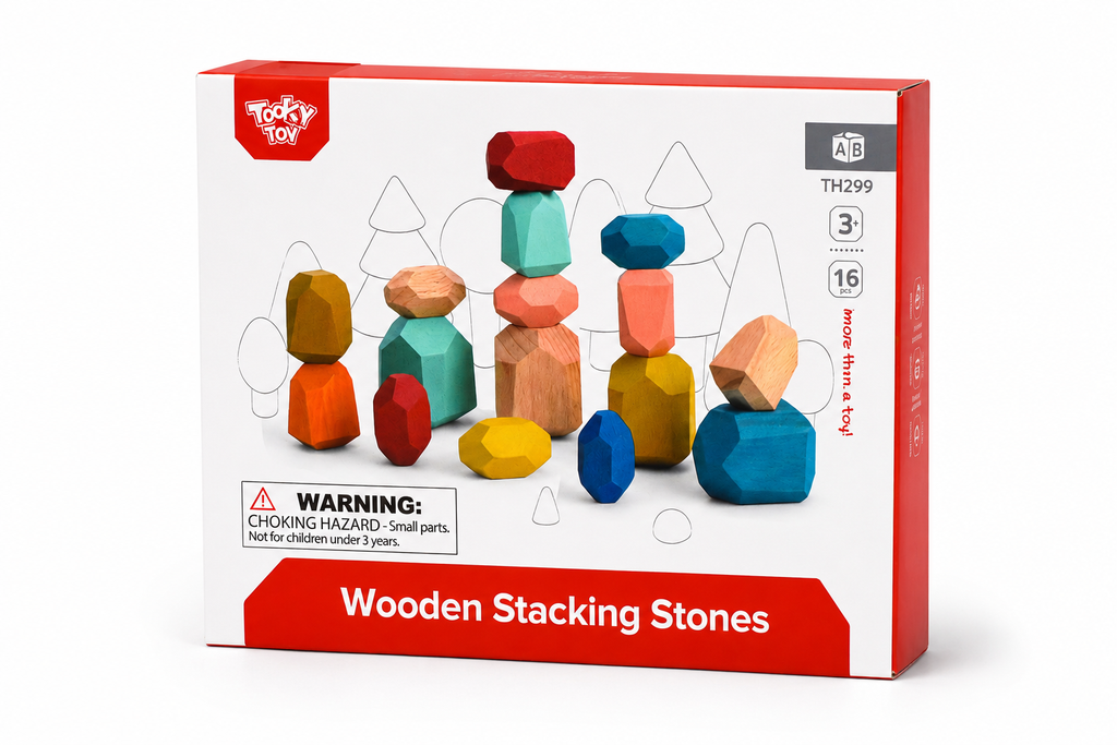 WOODEN STACKING STONE BLOCKS
