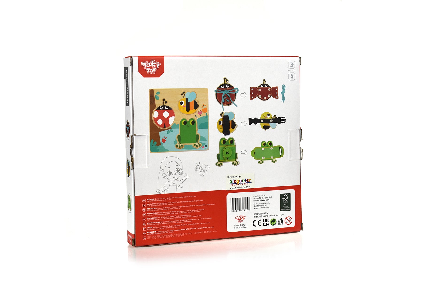 BASIC SKILLS LACING BUTTONS WOODEN PUZZLE BOARD