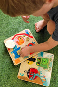 BASIC SKILLS LACING BUTTONS WOODEN PUZZLE BOARD