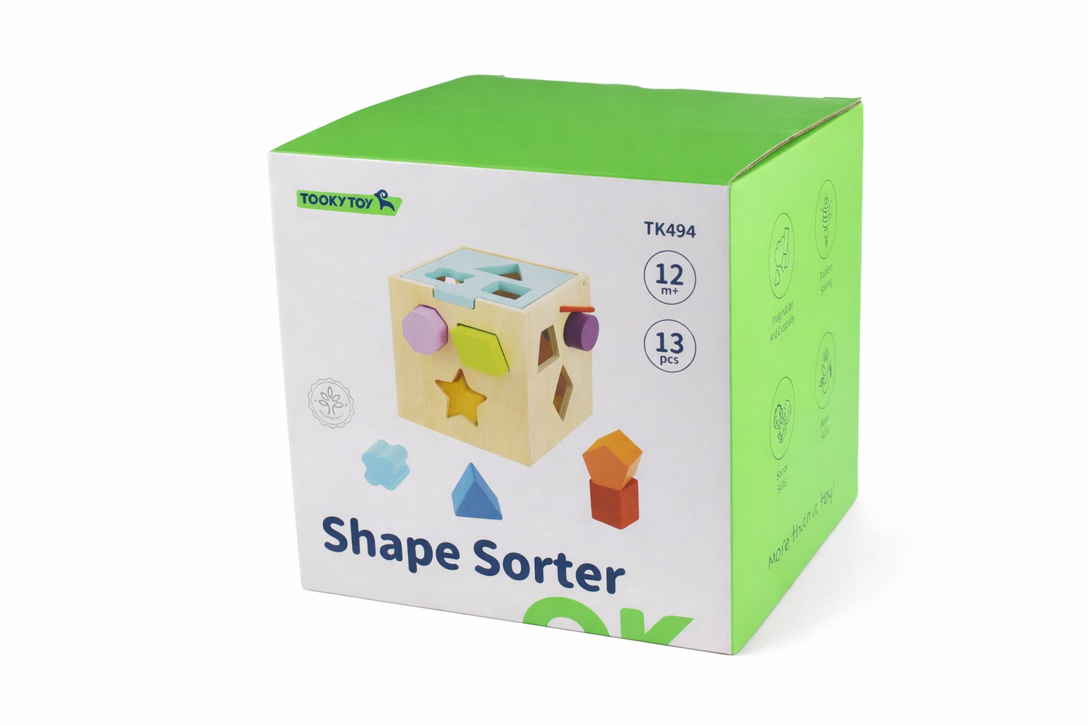 SHAPE SORTER WITH 12 PCS WOODEN BLOCKS